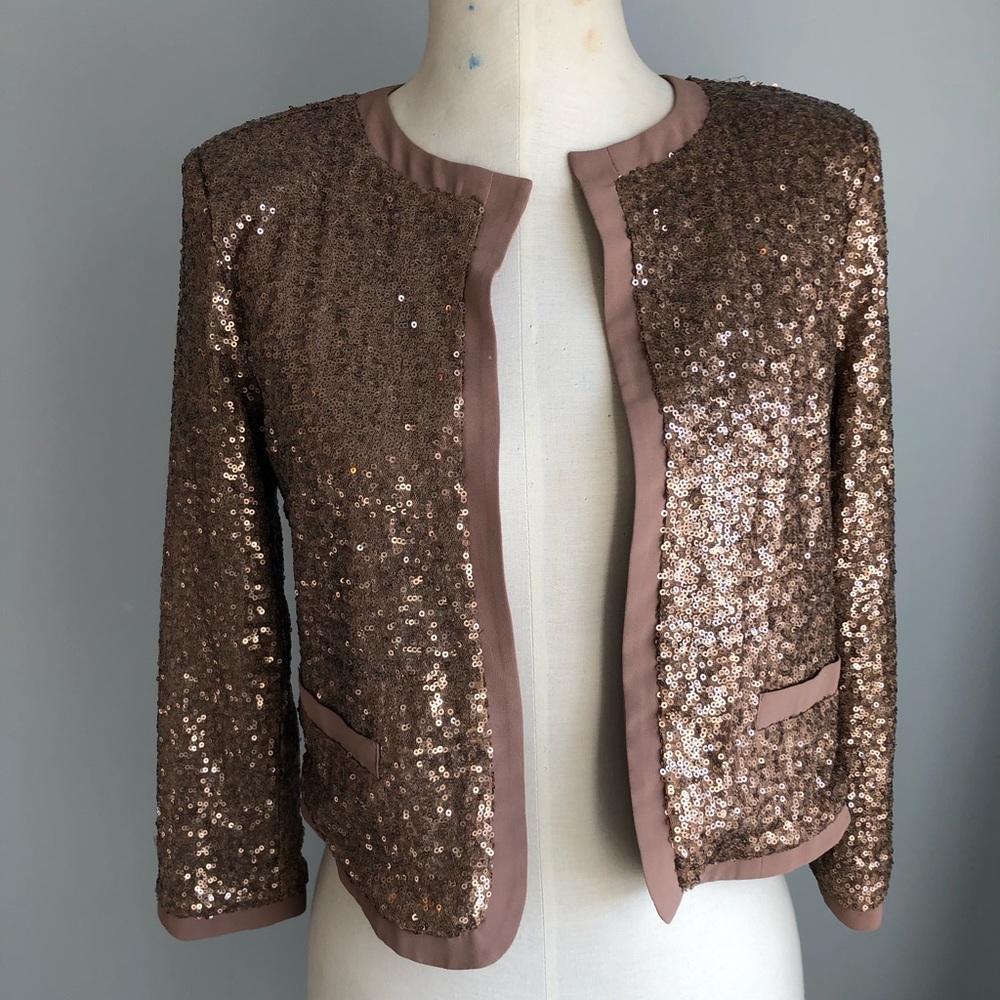 Copper sequin cardigan